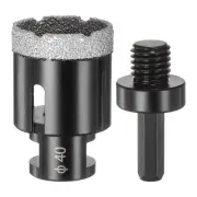 Diamond Core Drill Bit 1.57"/40mm Dia for Porcelain Tile Ceramic, Black