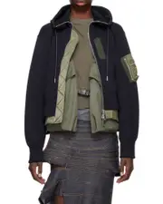 panelled colour-block jacket 1,2,3,4 Navy blue/khaki
