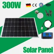 300W Solar Panel Kit 12V Mono Fixed Caravan Camping Charging USB 30A Controller