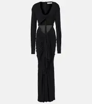 [Christopher Esber] Christopher Esber Vivenda draped jersey maxi dress AU 10 black