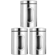 Storage Canisters Stainless Steel Tea Coffee Sugar Jars Food Storage Kitchen