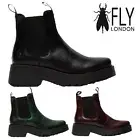 Fly London Womens MEDI789 Boots Wedged Chelsea Ankle Leather Platform UK 3-8