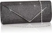 Larcenciel Clutch Purses for Women, Sparkling Envelope Evening Bag with Detachable Chain