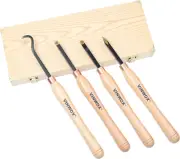 Mini 4 PCS Carbide Wood Lathe Turning Tool Set, Carbide Lathe Turning Tool