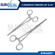 2 Pcs Fishing Set 10" + 12" Straight Hemostat Forceps Locking Clamp German Grade