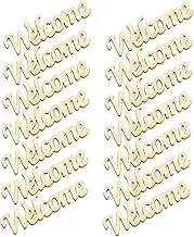 MINAOLULUS 60pcs Unfinished Wooden Welcome Word Cutouts DIY Hanging Wood Craft Decor for Home Holiday Smooth Natural Wood Wall Art Embellishments for Creative Projects