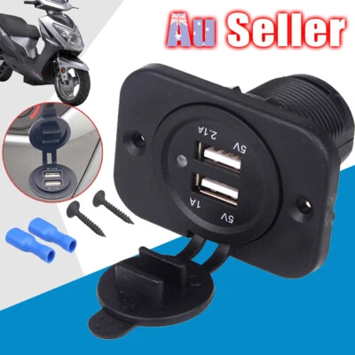 12V port Truck Dual USB Charger Auto Boat Power Socket Car USB adapter
