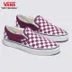 【VANS 官方旗艦】Classic Slip-On 男女款紫紅色棋盤格滑板鞋