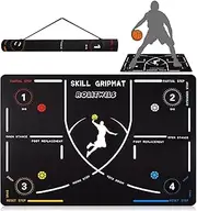 Rolitwils Basketball Footwork Training Mat, Portable Basketball Agility Footstep Training Mat, Japard Non-Slip Silent Basketball Dribble Ball Controll Trainer