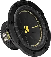 KICKER CompC 8"(20cm) Subwoofer|50CWCD84|DVC 4-ohm|400 Watts Peak|200 Watts RMS|Forced-Air Cooling|Increased Excursion|Car,Truck, SUV, UTV