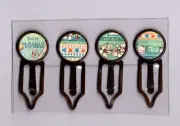 Graphic45 ALICE'S TEA PARTY #104 Antique Copper (4) Metal Clips HANDMADE