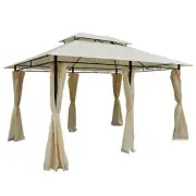 10'x13' Patio Gazebo Canopy Curtains, Vented