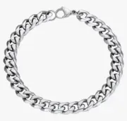 Men's Chain Bracelet 9MM Width Cuban Link Wrist Bracelet 21cm Jewellery PROSTEEL