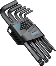 9 PCS Allen Wrench Hex Key 1.5 Mm - 10 Mm Metric Flat Ball End Black L-Key with