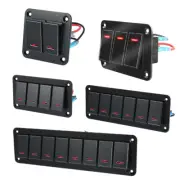 2/3/4/6/8 Gang Rocker Switch Panel Marine Boat Toggle Switch Panel Waterproof US