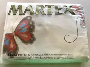 Vtg Martex King Flat Sheet NIP Hanae Mori Butterfly Orange Volante Percale