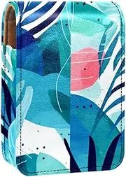 Makeup Organizer,Makeup Lipstick Case for Outside Mini Bag Travel Cosmetic Pouch,Abstract Squares Triangles Tropical