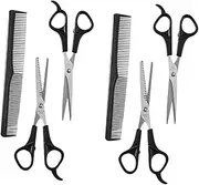 2 Sets Haircut Scissor Scissors Barbers Shears Hair Styling Tools Hair Salon Cutter Black