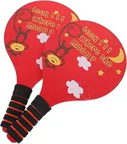 2pcs Wooden Boys and Girls Pong Racket Set Table Tennis Toy for Beginners Kindergarten Safe for Parent-Child Games