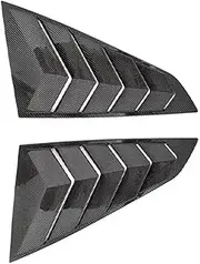 Pair Rear Window Side Vent Shutter Louver Cover Trim Compatible for Ford Mustang 2024-2025 Car Accessories Auto Parts Carbon Fiber(Carbon Look)