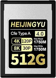 HEIJINGYU 512GB CFexpress 4.0 Type A Memory Card, Up to 1750MB/s Read Speed and 1750MB/s Write Speed for 4K 120P, 8K 30P Recording for Alpha & FX Cameras