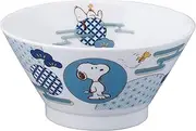 Peanuts SN2102-311 Snoopy Noodle Bowl (33.8 fl oz (1,000 ml) Ramen Bowl, Noodle Bowl, Matsu-Blue Kissho Series, Made in Japan Yamaka Shoten