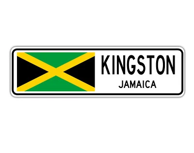 Kingston Jamaica Street Sign Jamaican Gift Flag City Home Decor Aluminum Sign