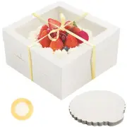10 Pack White Cake Boxes with Window 12x12x6 Inches with 10 Pack Cake Boards ...