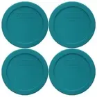Pyrex 4 Cup Turquoise Round Food Storage Container with Lid USA Made Safe