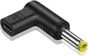 Type C Female to DC Adapter | 19.5V 90-Degree USB C to DC Male Converter | Compatible with Multiple DC Plugs (5.5x2.5mm, 5.2x2.1mm, 4.8x1.7mm, 4.0x1.7mm, 3.5x1.35mm, 3.0x1.1mm)