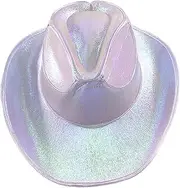 [Tainrunse] Wireless Led Hat Unisex Cowboy Cowgirl Disco Luminous Glowing Light Bar Cap Hip Hop Style Bachelorette Party Supplies Flashing Neon