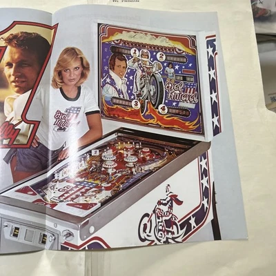 nos Original Factory Evel Knievel Evil Bally Pinball arcade game flyer