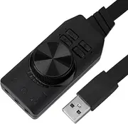 Lyaciomn USB Sound Card Adapter 7.1 Channel 3.5mm Audio Interface Sound Card USB2.0 Microphone Headset Computer Game Sound Card USB Sound Card