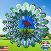 Eiryhope Horse Wind Spinner - 12" Animated Wind Spinners with 3D Dynamic Moti