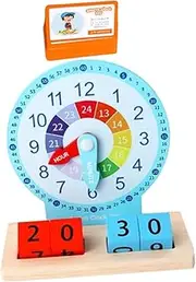 Vaguelly 1 Set Wooden Clock Educational for Creative Clock Teaching Tool Safe and Sturdy Material for Imagination and Math Learning Present