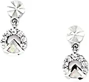 [JewelryWeb] 14k White Gold CZ Simulated Diamond Fancy Drop Screw Back Earrings 12x6mm Stud Earring for Women