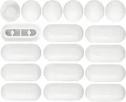 Jindizi 20 Pcs Toilet WC Seat Buffers Universal Toilet Bumper Cushioning Pads Toilet Seat Bumper Noise Dampening Bumpers Gasket Toilet Seat Buffer Set (White)
