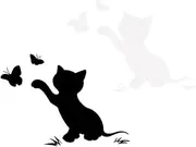 Parliky 4Pcs Cartoon Car Sticker Flapping Cat Design for Scratch Cover Eye Catching Black White Car Decals for Car Owners Reflective Effect for Night Visibility