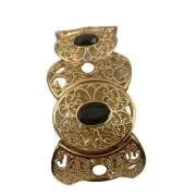 NEW Stretch Bracelet Gold with Emerald Stones GENNARO