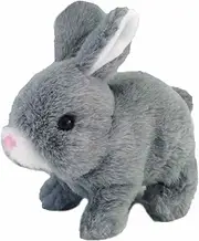 Bunny Toys Educational Interactive Toys Bunnies Can Walk and Talk, Easter Plush Stuffed Bunny Toy Walking Rabbit Educational Toys for Kids, Bunny Toys Educational Interactive Toys Hopping (Grey)