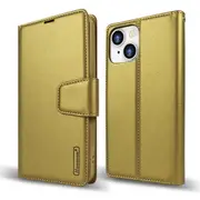 ZUSLAB iPhone 13 Mini Case, Hanman Leather Credit Card Wallet Flip Case for Apple (2021) - Gold