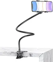 BESTEK Gooseneck Phone Holder, Lazy Bracket Holder 360° Swivel for iPhone and Other Smart Phones for Bedroom, Office, Bathroom, Kitchen, Black