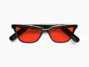 Lucyd Smart Sunglasses | Nebula Model | Open Ear | Noise Canceling Wireless Mics | Compatible with Voice Assistants | Narrow Size Chromatic Red