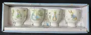 Beatrix Potter Peter Rabbit EASTER Ceramic Egg Cups Set of 4 Hard to Find-NIB