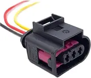 CCWUTQF 2 3 4Pin 3.5MM Automotive Ignition Coil Female Connector Wire Harness Plug with Cable Compatible A4 A6 4D0971992(3P Wire Harness,20 Pcs)