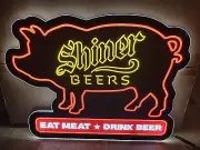 Shiner beer Hog Pig Led Light Up sign bar man cave game room Texas New