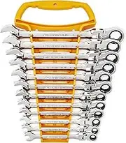 Gearwrench 9901D 12 Point Flex Head Ratcheting Combination Metric Wrench Set, 12 Pieces