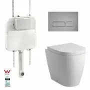 In Wall Concealed Cistern Toilet Rimless floor mount Pan chrome buttons WELS Cer