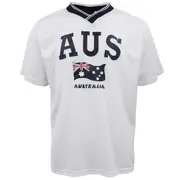 Men's Adults Jersey AUS T-Shirt Australia Day Flag Sports Tee Tops Souvenir Gift - White