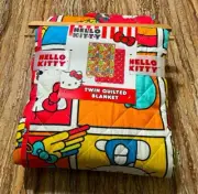 Hello Kitty Bedding Red Hello Kitty Twin Quilt Blanket Reversible Print Rainbow